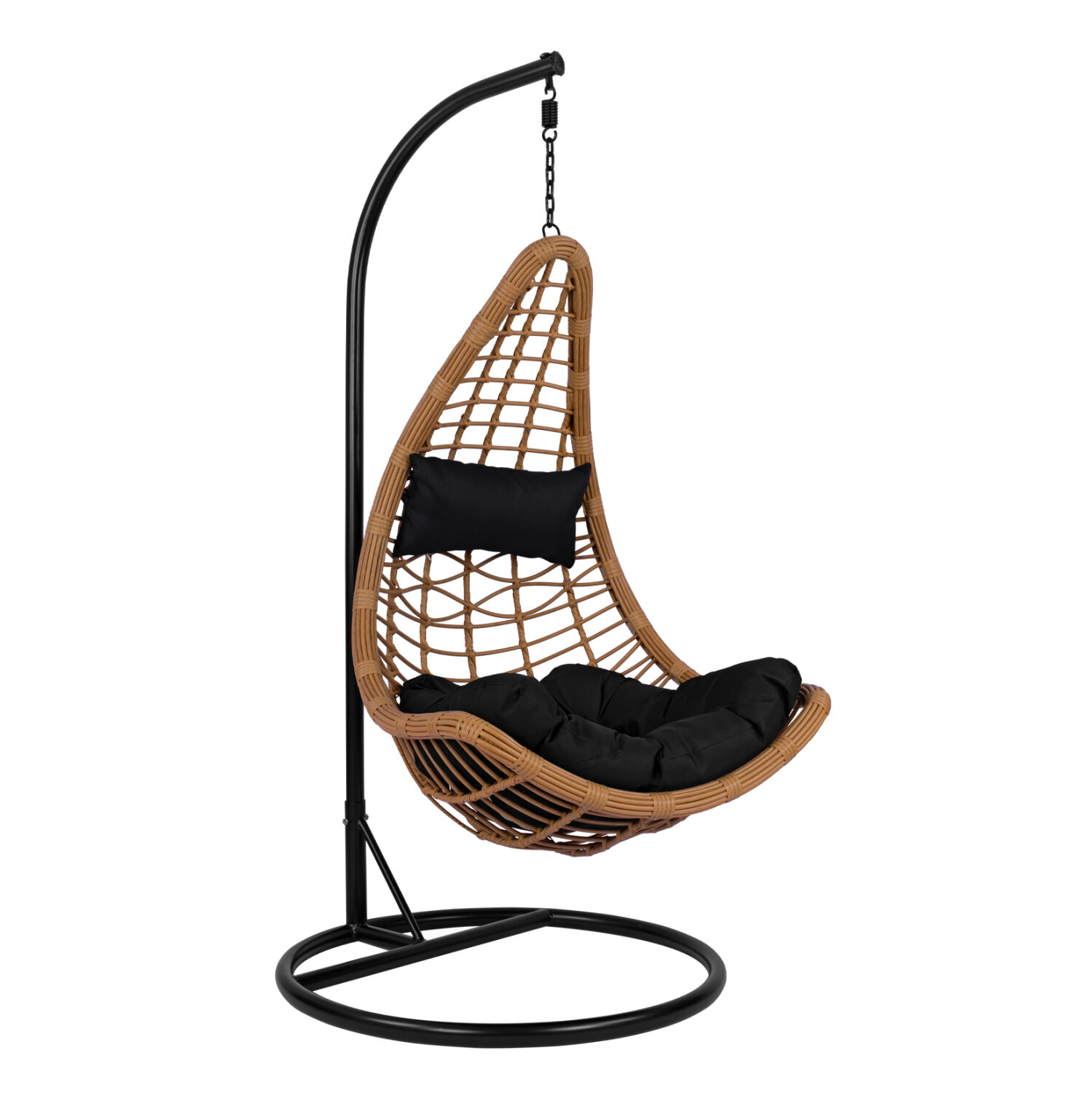 ΚΡΕΜΑΣΤΗ ΦΩΛΙΑ FB95676.04 ΜΕ ΜΠΕΖ WICKER & ΜΑΥΡΟ ΜΕΤΑΛΛΟ Φ95Χ195Υεκ.