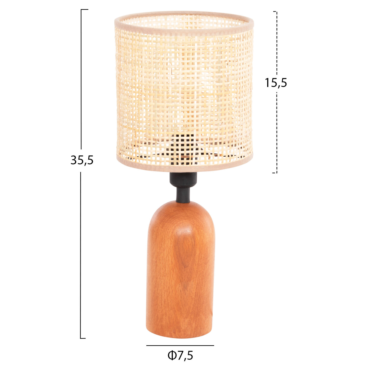 ΕΠΙΤΡΑΠΕΖΙΟ ΦΩΤΙΣΤΙΚΟ FB94709 ΜΠΕΖ ΚΑΠΕΛΟ WICKER-ΞΥΛΙΝΗ ΒΑΣΗ Φ15,5x35,5Υεκ.