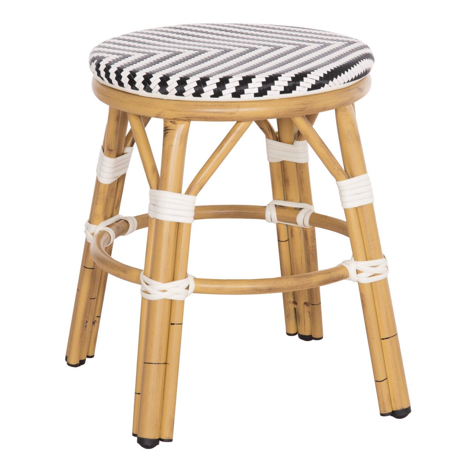 ΣΚΑΜΠΟ ΑΛΟΥΜΙΝΙΟΥ FB96285.03 BAMBOO LOOK-TEXTILENE ΛΕΥΚΟ-ΜΑΥΡΟ Φ36x46Υεκ.