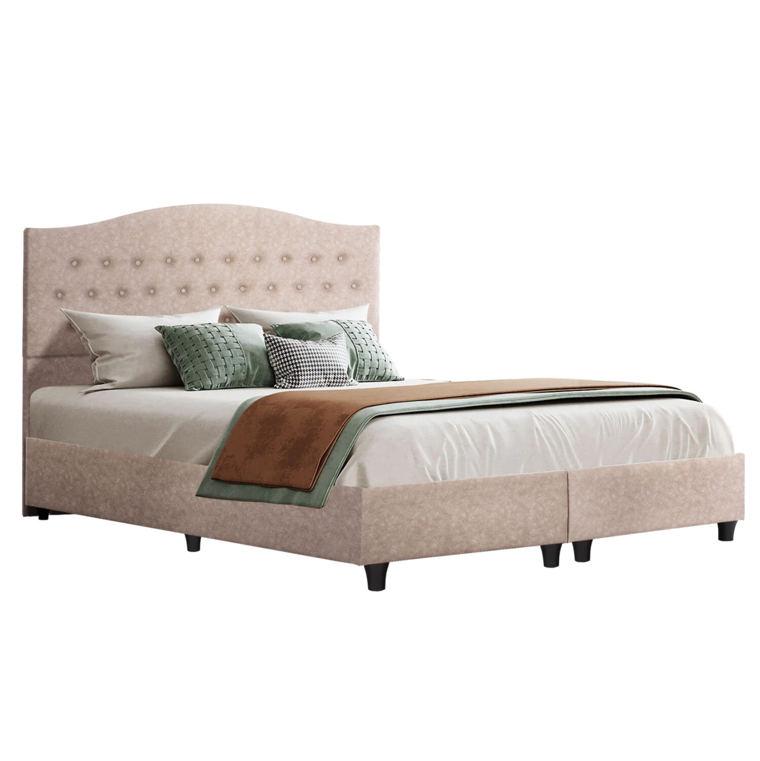 ΚΡΕΒΑΤΙ FB9638.22 ΜΠΕΖ ΥΦΑΣΜΑ Τ. NUBUCK ΓΙΑ ΣΤΡΩΜΑ 150x200εκ.